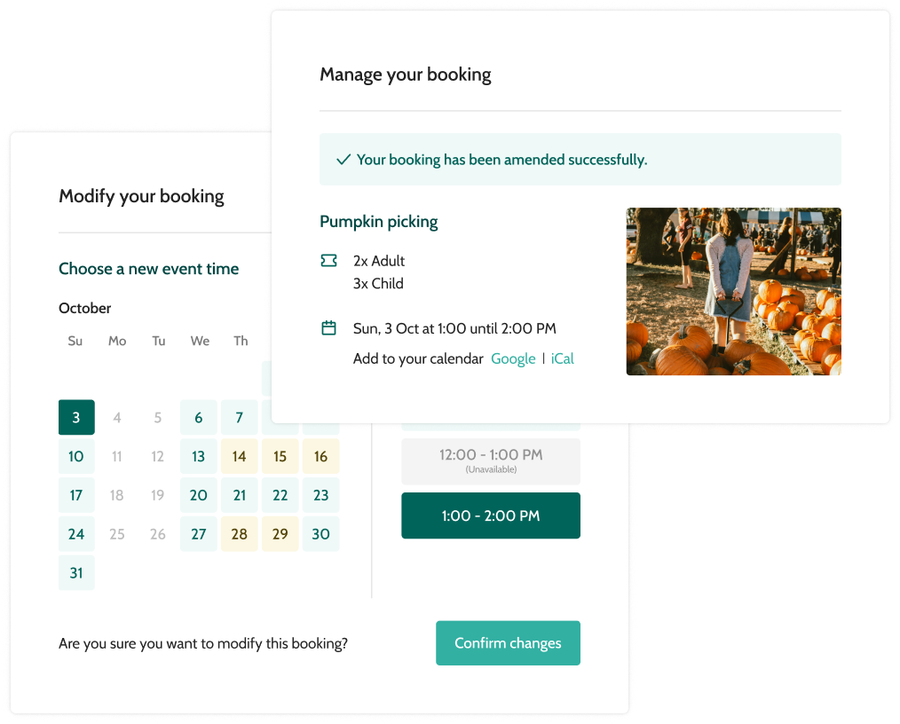 Manage your farm booking software - Beyonk graphic interface